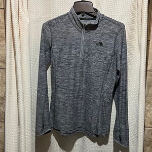 The North Face Heathered Gray Half-Zip Top